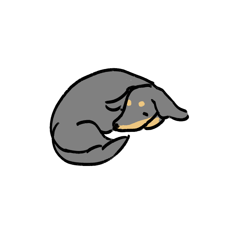 寝ているチャコのイラスト
