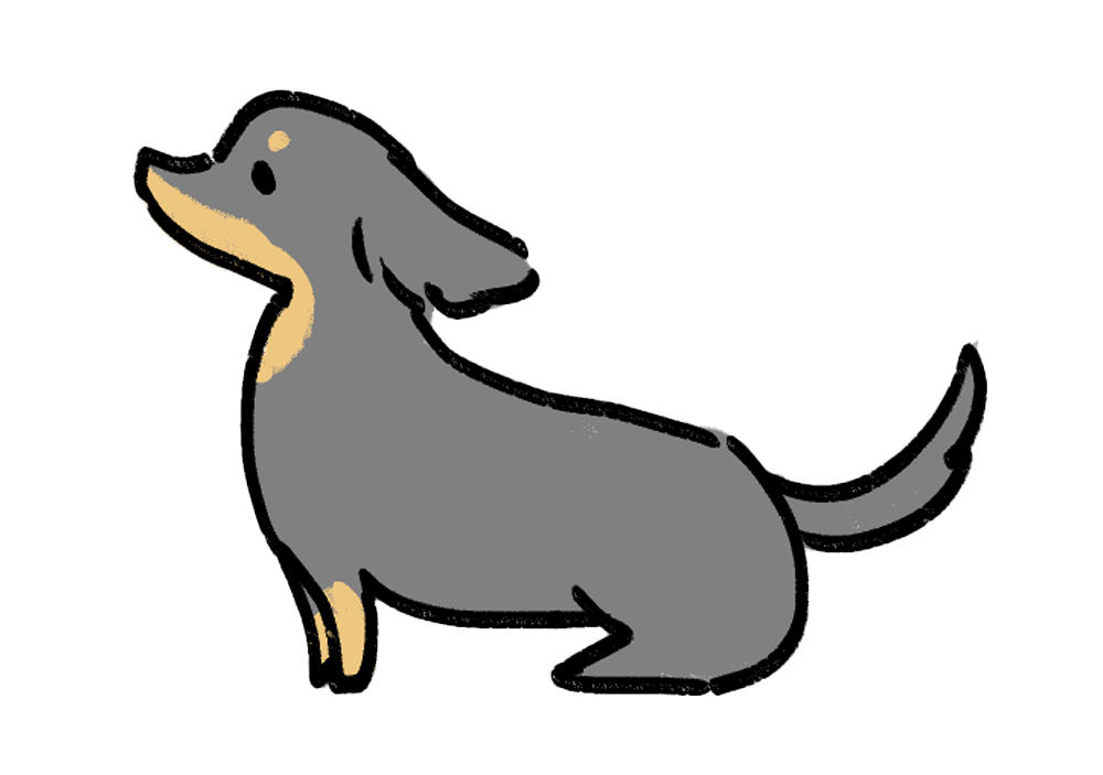 座っているチャコのイラスト